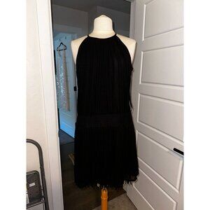 NWT Black Fringe Dress Size L
